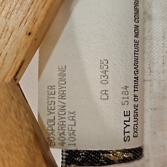 VTG | Farouche Double Breasted Flax Blazer with Lace Detailing, Size Large - Picture 6 of 6